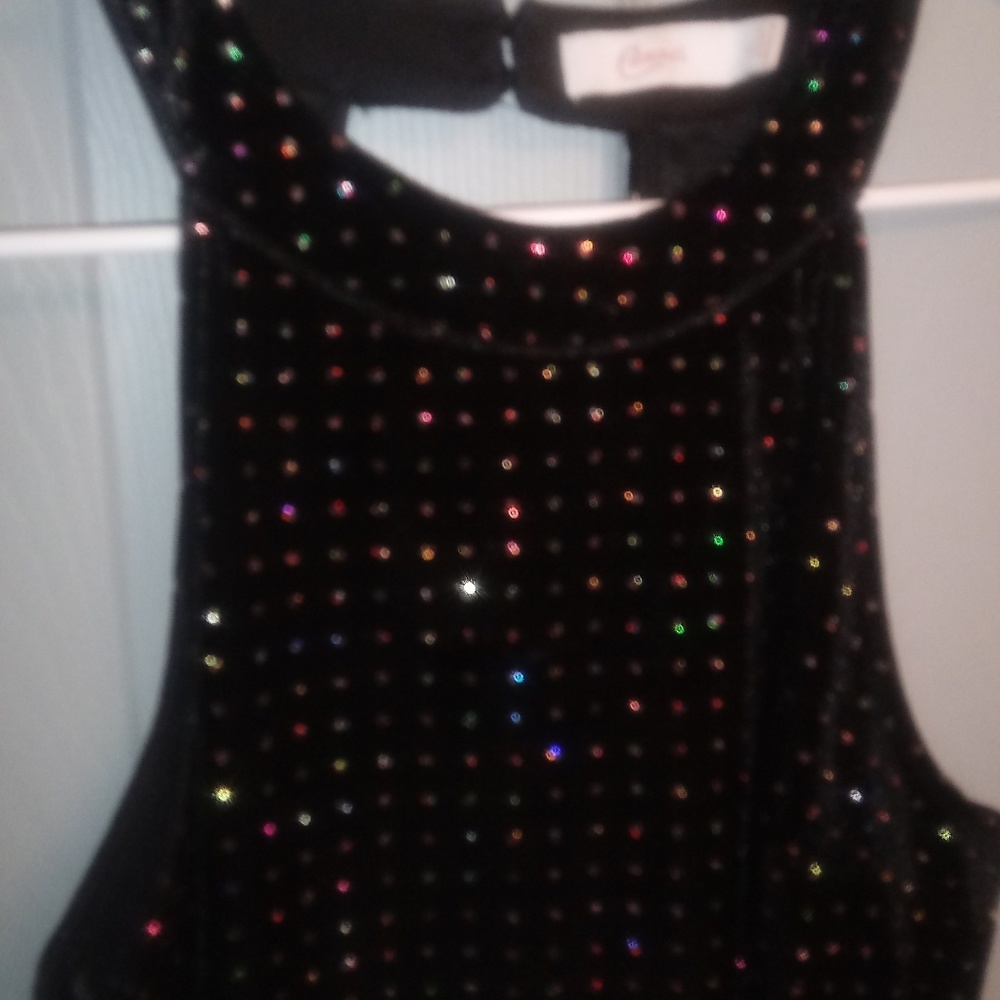 Candies Velvet Dress. Sparkly dots. Size Large